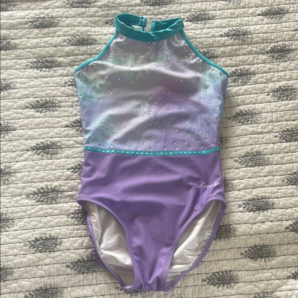 Darcy Leotard - Purple and Turquoise Leotard with Rhinestones